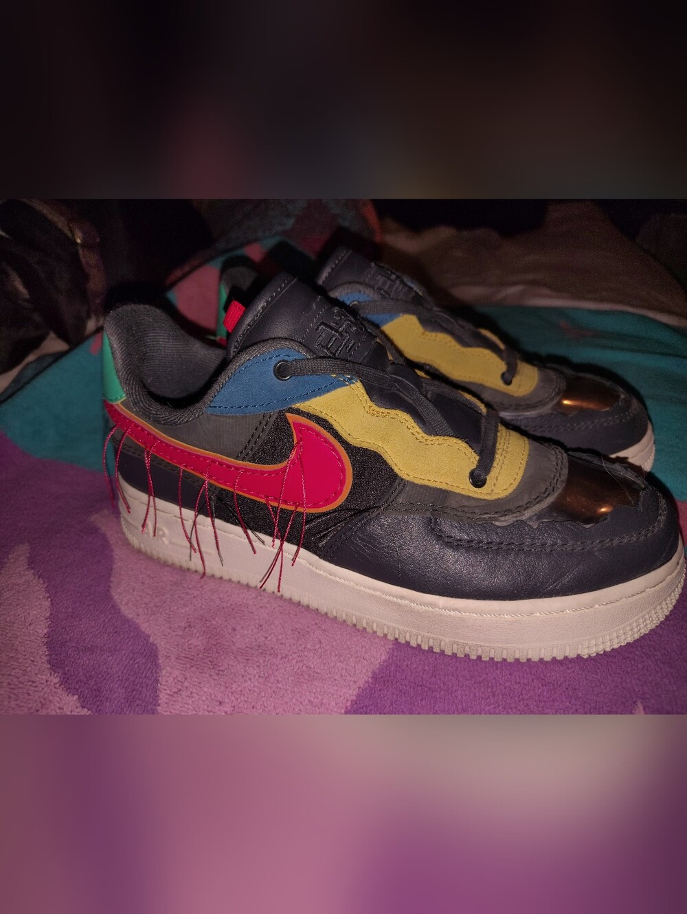 Unique Color Block Nike Air force 1's Size 5.5 Women's 7